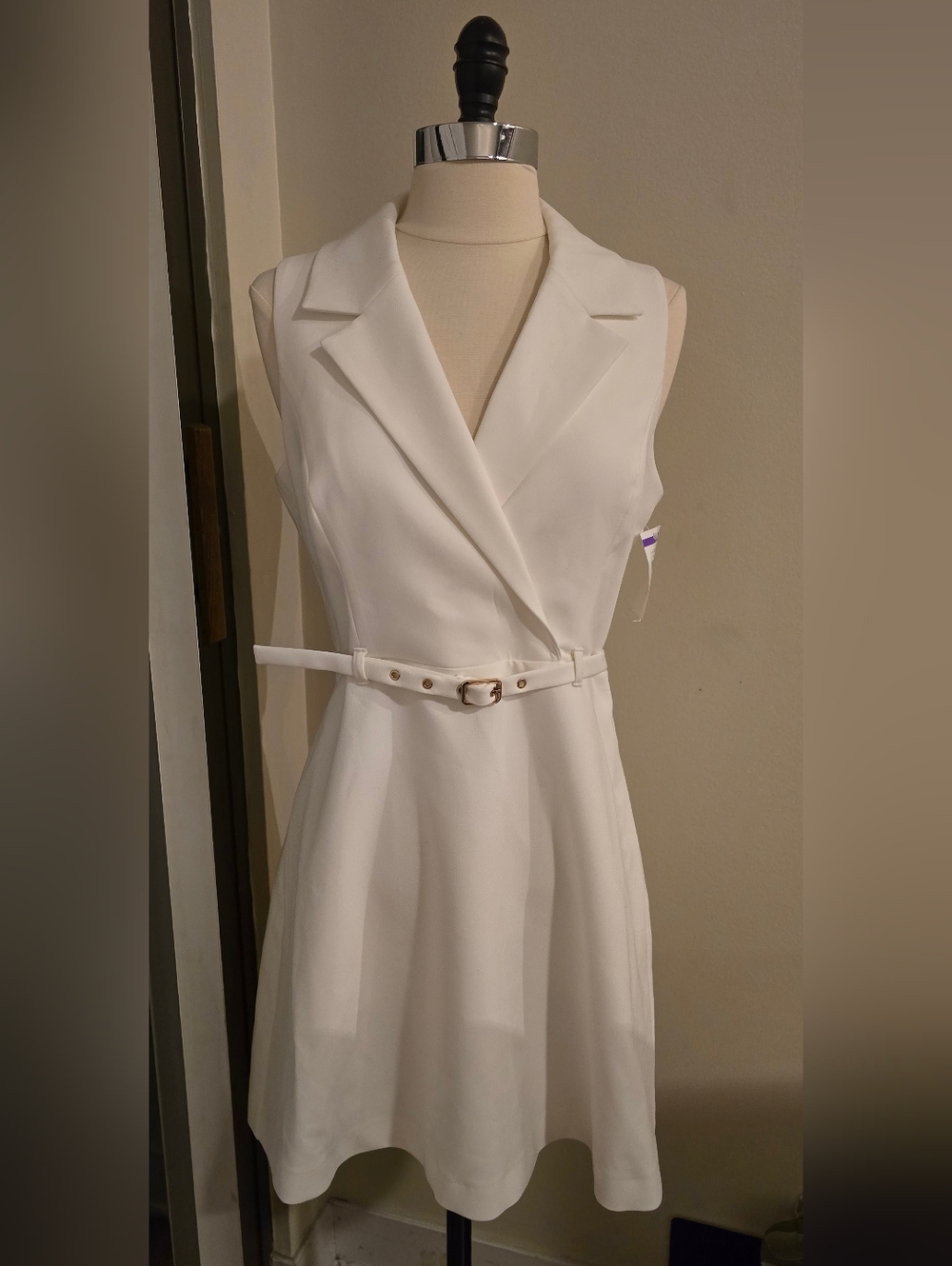 French Connection Azra Belted Sleeveless Twill Minidress Size 4